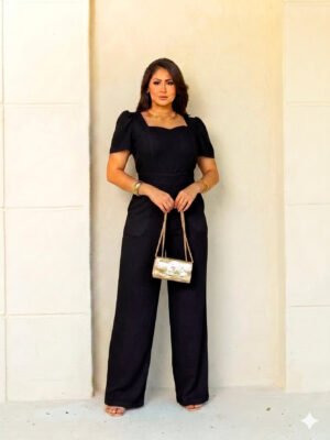 Macacão Alfaiataria Plus Size Manga Princesa Elegante M/G/GG